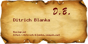 Ditrich Blanka névjegykártya